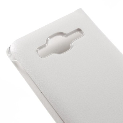 Samsung Galaxy J3 2016 (J320) baltas odinis atverčiamas Smart Wallet dėklas - piniginė / Priedai.lt