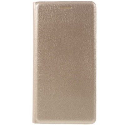 Samsung Galaxy J3 2016 (J320) auksinis odinis atverčiamas Smart Wallet dėklas - piniginė / Priedai.lt