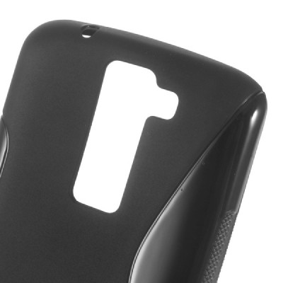 LG K8 (K350N) kieto silikono TPU juodas dėklas - nugarėlė / Priedai.lt