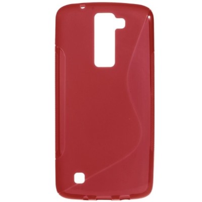 LG K8 (K350N) kieto silikono TPU raudonas dėklas - nugarėlė / Priedai.lt