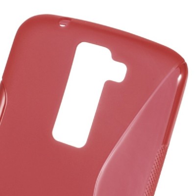 LG K8 (K350N) kieto silikono TPU raudonas dėklas - nugarėlė / Priedai.lt