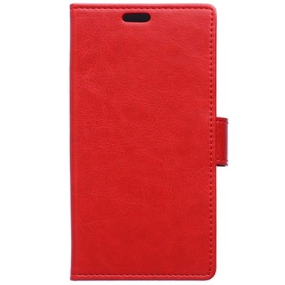 HTC Desire 530 atvēramais ādas sarkans maciņš (maks) / Vacins.lv