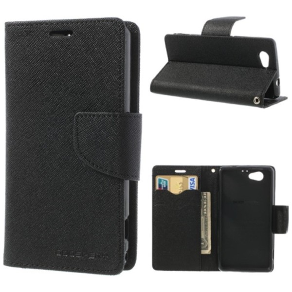 „Mercury“ atverčiamas dėklas - juodas (Xperia Z1 Compact)