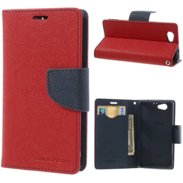„Mercury“ atverčiamas dėklas - raudonas (Xperia Z1 Compact)