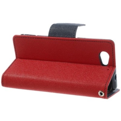 Sony Xperia Z1 Compact Mercury raudonas atverčiamas dėklas - piniginė / Priedai.lt