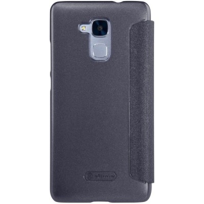 Huawei Honor 5c (Honor 7 Lite) pilkas odinis atverčiamas Nillkin Sparkle dėklas - knygutė / Priedai.lt