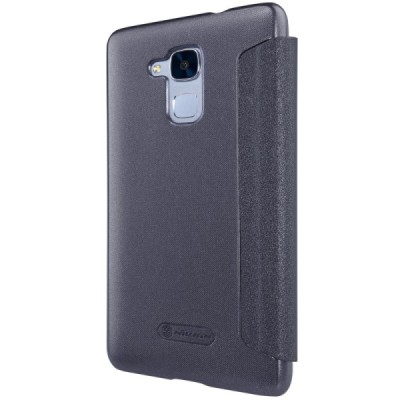 Huawei Honor 5c (Honor 7 Lite) pilkas odinis atverčiamas Nillkin Sparkle dėklas - knygutė / Priedai.lt