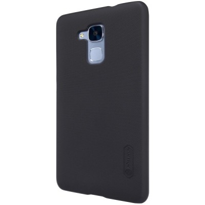 Huawei Honor 5c (Honor 7 Lite) Nillkin Frosted Shield melns plastmasas apvalks + ekrāna aizsargplēve / Vacins.lv