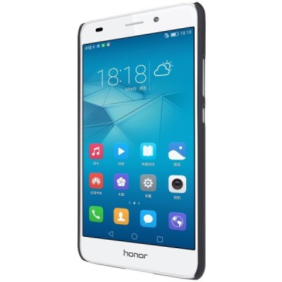 Huawei Honor 5c (Honor 7 Lite) Nillkin Frosted Shield melns plastmasas apvalks + ekrāna aizsargplēve / Vacins.lv