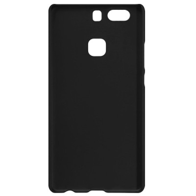 Huawei P9 Plus Nillkin Frosted Shield juodas plastikinis dėklas + apsauginė ekrano plėvelė / Priedai.lt
