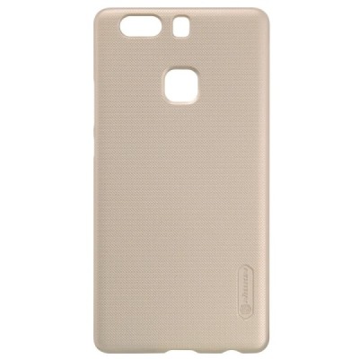 Huawei P9 Plus Nillkin Frosted Shield auksinis plastikinis dėklas + apsauginė ekrano plėvelė / Priedai.lt