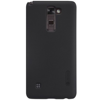 LG Stylus 2 (K520) Nillkin Frosted Shield melns plastmasas apvalks + ekrāna aizsargplēve / Vacins.lv