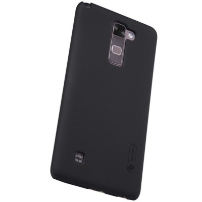 LG Stylus 2 (K520) Nillkin Frosted Shield melns plastmasas apvalks + ekrāna aizsargplēve / Vacins.lv