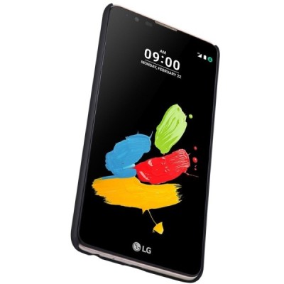 LG Stylus 2 (K520) Nillkin Frosted Shield melns plastmasas apvalks + ekrāna aizsargplēve / Vacins.lv