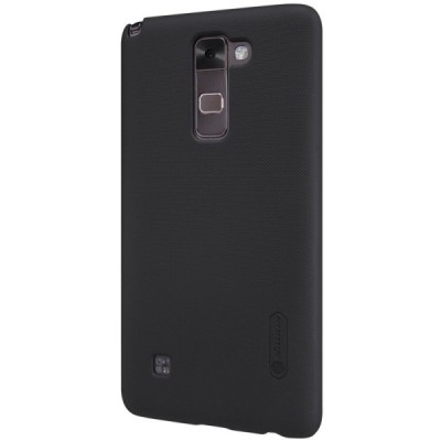 LG Stylus 2 (K520) Nillkin Frosted Shield melns plastmasas apvalks + ekrāna aizsargplēve / Vacins.lv
