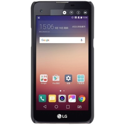 LG X-Screen (K500N) Nillkin Frosted Shield melns plastmasas apvalks + ekrāna aizsargplēve / Vacins.lv