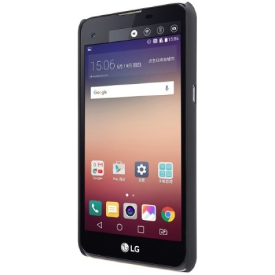 LG X-Screen (K500N) Nillkin Frosted Shield melns plastmasas apvalks + ekrāna aizsargplēve / Vacins.lv