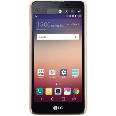 LG X-Screen (K500N) Nillkin Frosted Shield zelta plastmasas apvalks + ekrāna aizsargplēve / Vacins.lv