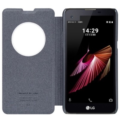 LG X-Screen (K500N) „Nillkin“ Sparkle atvēramais pelēks maciņš / Vacins.lv