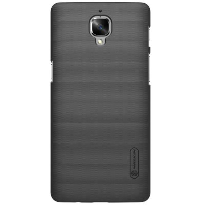 OnePlus 3 Three Nillkin Frosted Shield juodas plastikinis dėklas / Priedai.lt