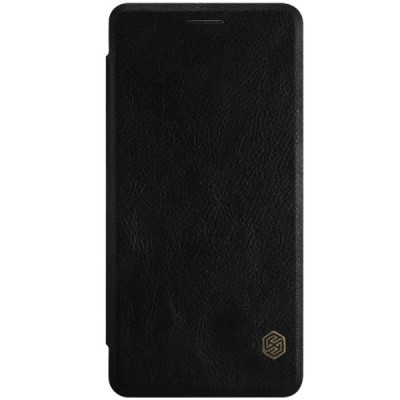 Prabangus „Nillkin“ Qin serijos juodas odinis atverčiamas OnePlus 3 (Three) dėklas - knygutė / Priedai.lt