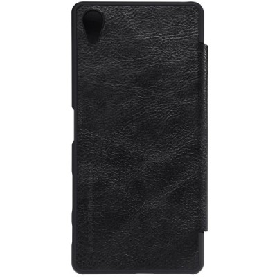 Greznais „Nillkin“ Qin sērijas ādas atvērams melns Sony Xperia X Performance maciņš (maks) / Vacins.lv