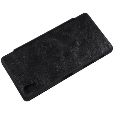 Greznais „Nillkin“ Qin sērijas ādas atvērams melns Sony Xperia X Performance maciņš (maks) / Vacins.lv