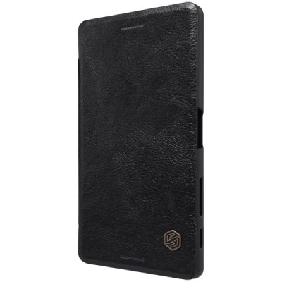 Greznais „Nillkin“ Qin sērijas ādas atvērams melns Sony Xperia X Performance maciņš (maks) / Vacins.lv