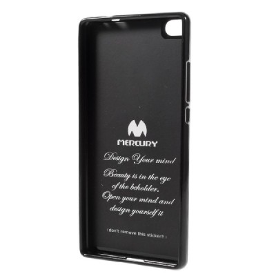 Huawei P8 juodas Mercury kieto silikono (TPU) dėklas - nugarėlė / Priedai.lt
