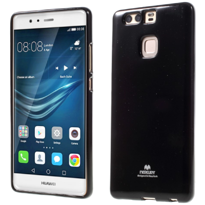 Huawei P9 juodas Mercury kieto silikono (TPU) dėklas - nugarėlė / Priedai.lt