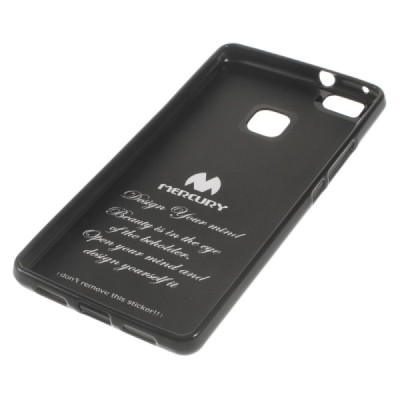 Huawei P9 lite juodas Mercury kieto silikono (TPU) dėklas - nugarėlė / Priedai.lt