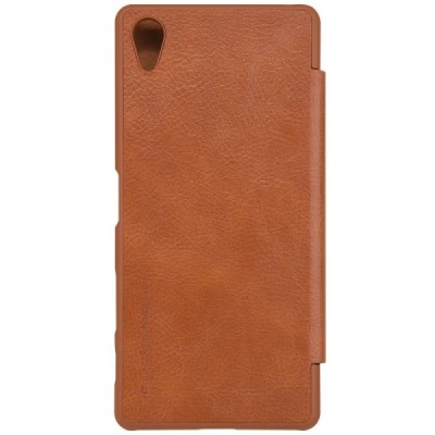 Greznais „Nillkin“ Qin sērijas ādas atvērams brūns Sony Xperia X Performance maciņš (maks) / Vacins.lv