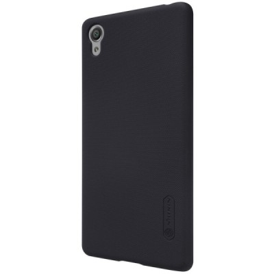 Sony Xperia X Performance Nillkin Frosted Shield melns plastmasas futrālis + ekrāna aizsargplēve / Vacins.lv