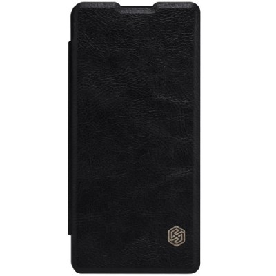 Prabangus „Nillkin“ Qin serijos juodas odinis atverčiamas Sony Xperia XA dėklas / Priedai.lt