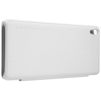 Prabangus „Nillkin“ Qin serijos baltas odinis atverčiamas Sony Xperia XA dėklas / Priedai.lt