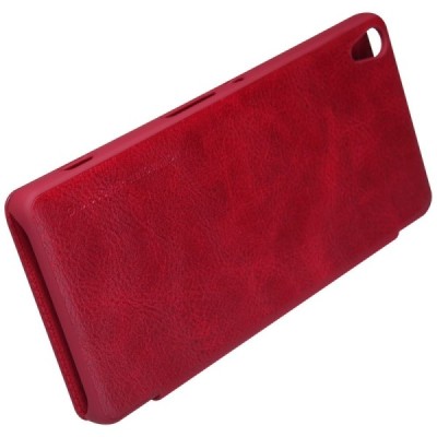 Prabangus „Nillkin“ Qin serijos raudonas odinis atverčiamas Sony Xperia XA dėklas / Priedai.lt