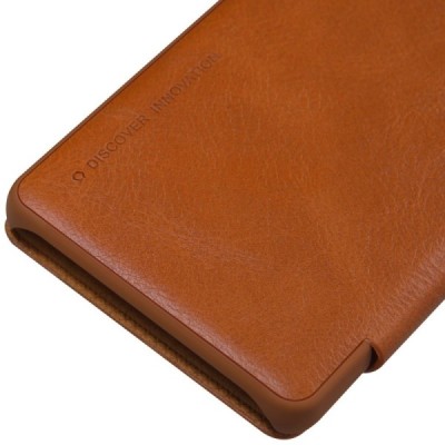 Greznais „Nillkin“ Qin sērijas ādas atvērams brūns Sony Xperia XA maciņš (maks) / Vacins.lv