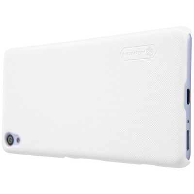 Nillkin Frosted Shield Sony Xperia XA baltas plastikinis dėklas + apsauginė ekrano plėvelė / Priedai.lt
