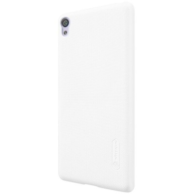Nillkin Frosted Shield Sony Xperia XA baltas plastikinis dėklas + apsauginė ekrano plėvelė / Priedai.lt