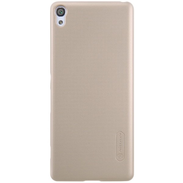„Nillkin“ Frosted Shield dėklas - auksinis + apsauginė ekrano plėvelė (Xperia XA)
