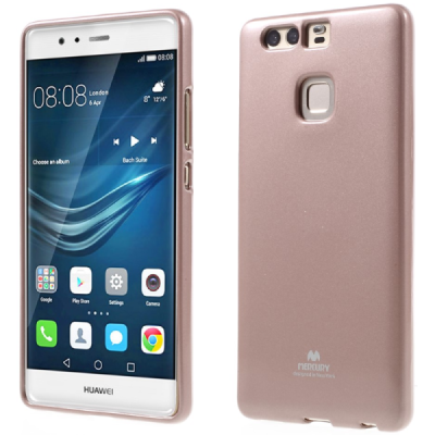 Huawei P9 rausvai auksinis Mercury kieto silikono (TPU) dėklas - nugarėlė / Priedai.lt