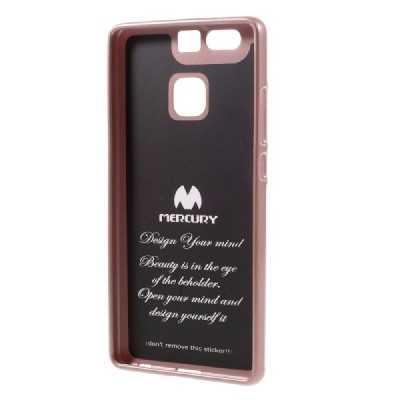Huawei P9 rausvai auksinis Mercury kieto silikono (TPU) dėklas - nugarėlė / Priedai.lt