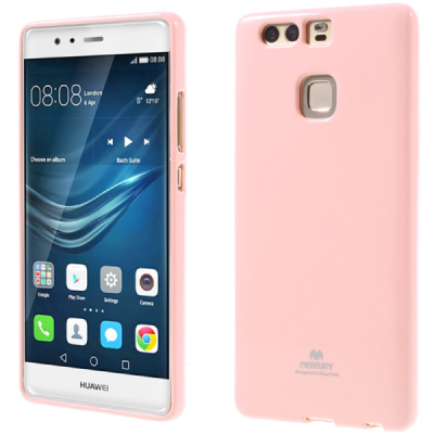 Huawei P9 šviesiai rožinis Mercury kieto silikono (TPU) dėklas - nugarėlė / Priedai.lt