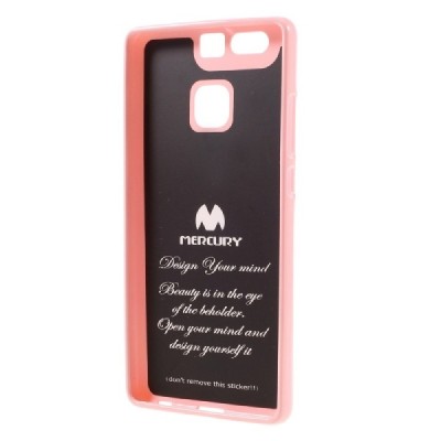 Huawei P9 šviesiai rožinis Mercury kieto silikono (TPU) dėklas - nugarėlė / Priedai.lt