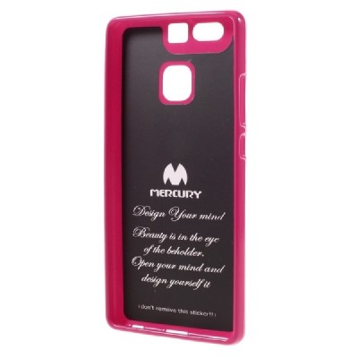 Huawei P9 Mercury tumši rozs cieta silikona (TPU) apvalks / vacins.lv