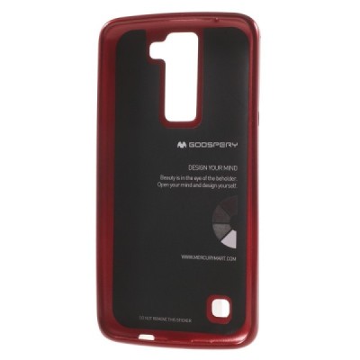 LG K8 Mercury sarkans cieta silikona (TPU) apvalks / vacins.lv