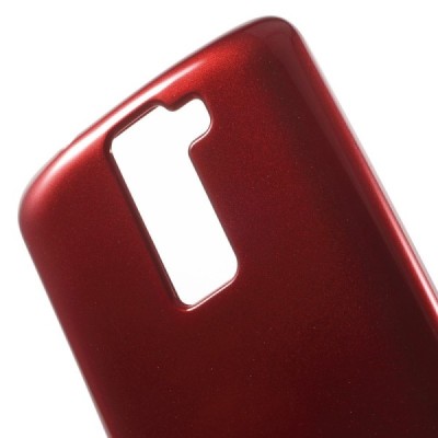 LG K8 Mercury sarkans cieta silikona (TPU) apvalks / vacins.lv