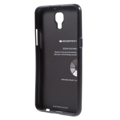 LG X-Screen (K500N) Mercury melns cieta silikona (TPU) apvalks / vacins.lv