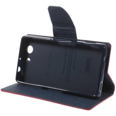 Sony Xperia Z3 Compact Mercury atvērams sarkans maciņš (maks) / Vacins.lv