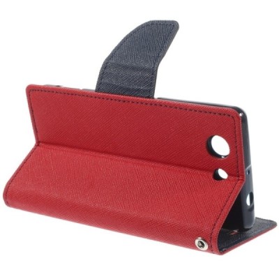 Sony Xperia Z3 Compact Mercury atvērams sarkans maciņš (maks) / Vacins.lv